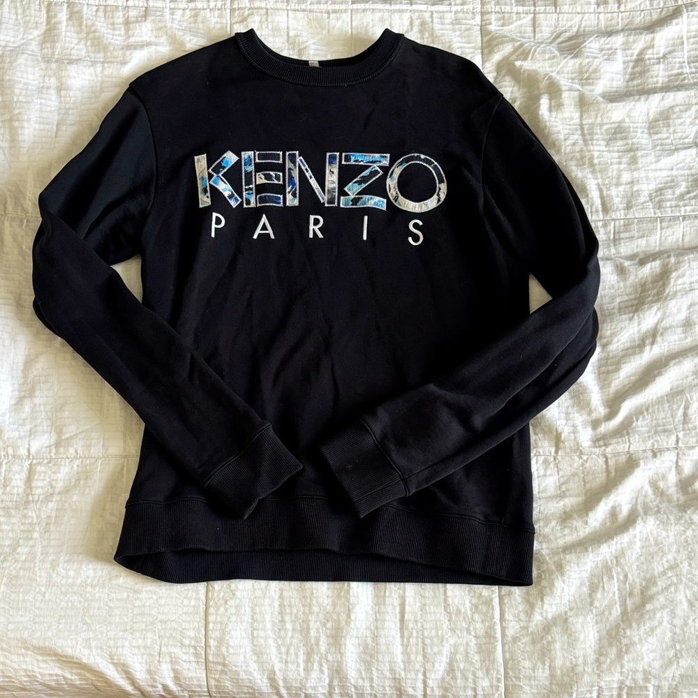 Kenzo Black Sweatshirt with Multicolor Logo